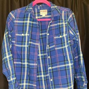 Blue plaid shirt